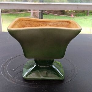 Vintage Royal Windsor MCM green yellow planter vase
